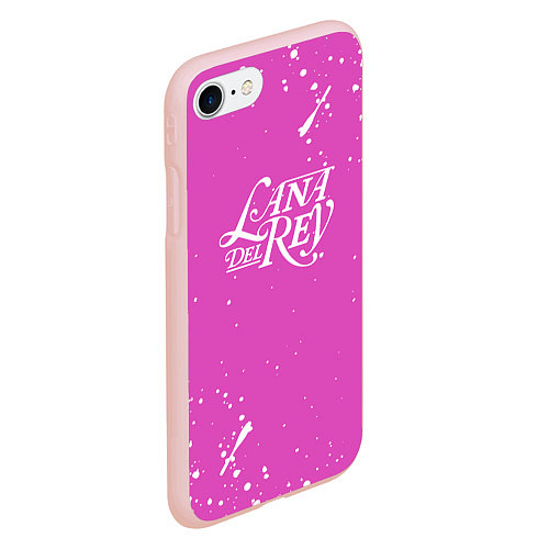 Чехол iPhone 7/8 матовый Lana Del Rey - на розовом фоне брызги / 3D-Светло-розовый – фото 2
