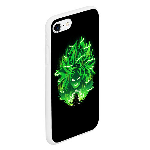 Чехол iPhone 7/8 матовый Broly dragon ball аниме / 3D-Белый – фото 2