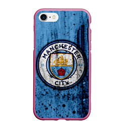 Чехол iPhone 7/8 матовый Манчестер Сити Лого, цвет: 3D-малиновый