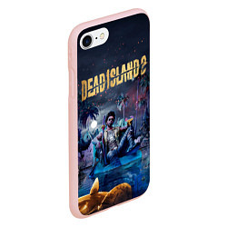 Чехол iPhone 7/8 матовый Dead island 2 герой в ночи, цвет: 3D-светло-розовый — фото 2