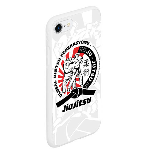 Чехол iPhone 7/8 матовый Jiujitsu emblem Джиу-джитсу / 3D-Белый – фото 2