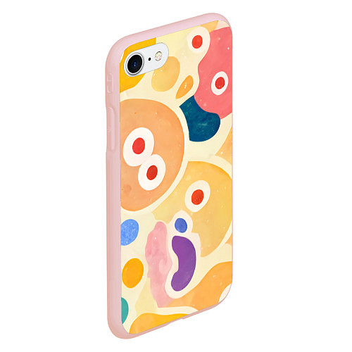 Чехол iPhone 7/8 матовый Глазастики, забавный рисунок / 3D-Светло-розовый – фото 2