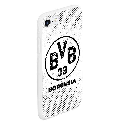 Чехол iPhone 7/8 матовый Borussia с потертостями на светлом фоне / 3D-Белый – фото 2