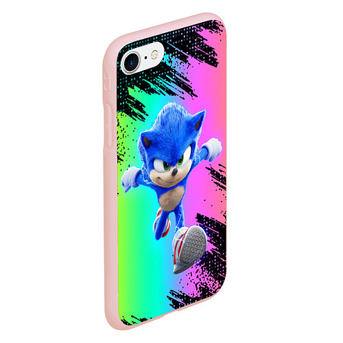Чехол iPhone 7/8 матовый Sonic neon / 3D-Светло-розовый – фото 2