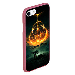 Чехол iPhone 7/8 матовый Elden ring art пламя, цвет: 3D-малиновый — фото 2