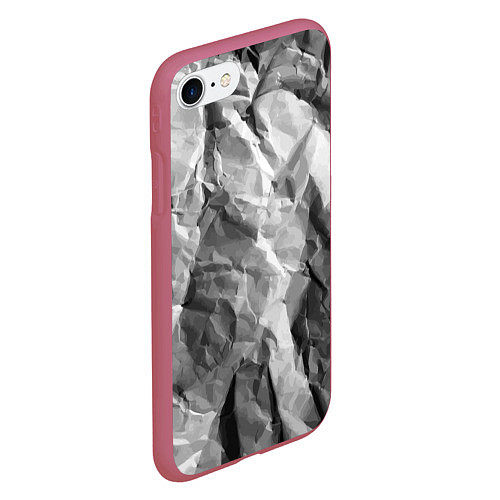 Чехол iPhone 7/8 матовый Имитация скалы / 3D-Малиновый – фото 2