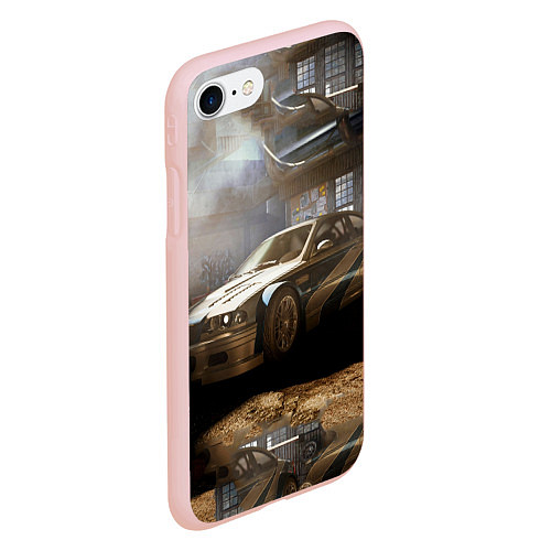 Чехол iPhone 7/8 матовый Nfs most wanted bmw / 3D-Светло-розовый – фото 2