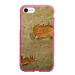 Чехол iPhone 7/8 матовый Старая рваная мешковина - авангард, цвет: 3D-малиновый