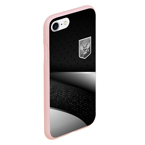 Чехол iPhone 7/8 матовый Russia - black & white / 3D-Светло-розовый – фото 2