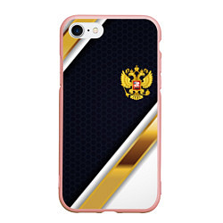 Чехол iPhone 7/8 матовый Gold and white Russia
