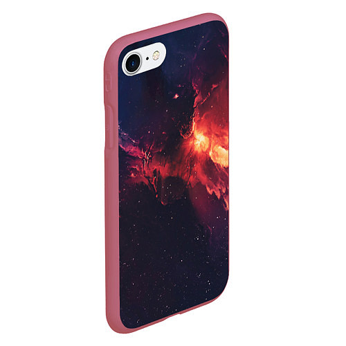 Чехол iPhone 7/8 матовый Красивая космическая туманность / 3D-Малиновый – фото 2