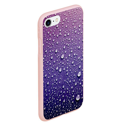 Чехол iPhone 7/8 матовый Дождевые капли на стекле / 3D-Светло-розовый – фото 2