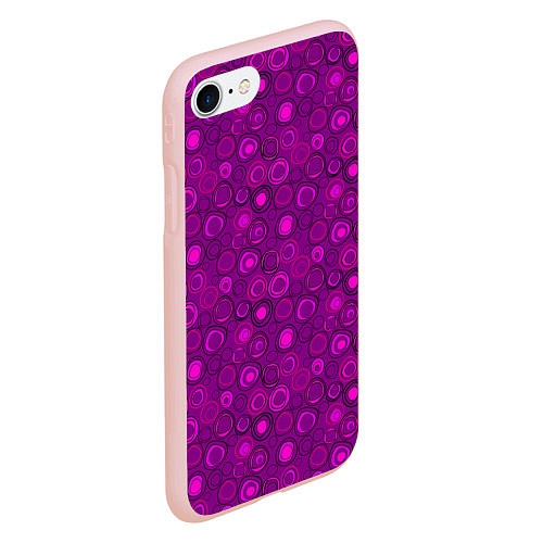 Чехол iPhone 7/8 матовый Абстрактный неоновый узор Фуксия / 3D-Светло-розовый – фото 2