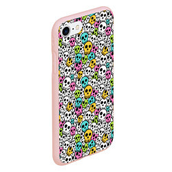 Чехол iPhone 7/8 матовый Череп разноцветный, цвет: 3D-светло-розовый — фото 2