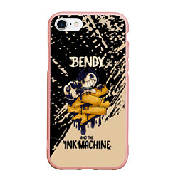 Чехол iPhone 7/8 матовый Bendy and the ink machine - краска, цвет: 3D-светло-розовый