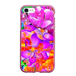 Чехол iPhone 7/8 матовый Flower Illusion, цвет: 3D-малиновый