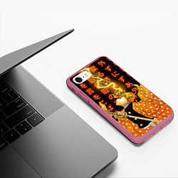 Чехол iPhone 7/8 матовый Иероглифы - Зеницу - Клинок, цвет: 3D-малиновый — фото 2