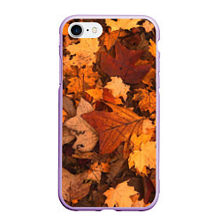Чехол iPhone 7/8 матовый Опавшие листья, цвет: 3D-сиреневый