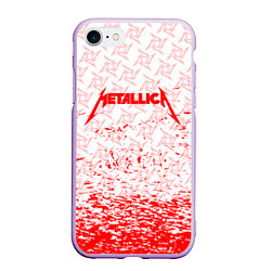 Чехол iPhone 7/8 матовый Metallica - брызги, цвет: 3D-сиреневый