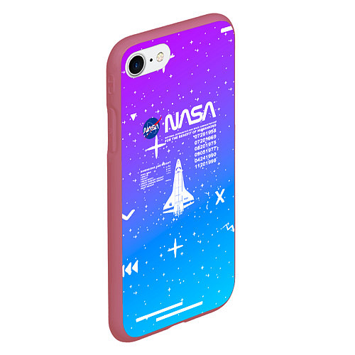 Чехол iPhone 7/8 матовый Nasa фигурки / 3D-Малиновый – фото 2