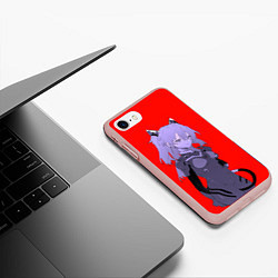 Чехол iPhone 7/8 матовый Аска Ленгли кошкодевочка - Евангелион, цвет: 3D-светло-розовый — фото 2