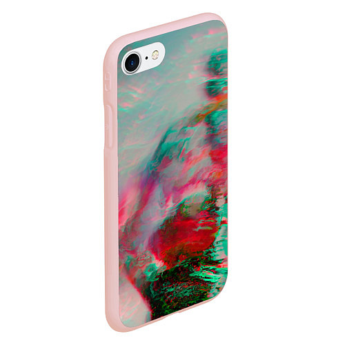 Чехол iPhone 7/8 матовый Абстрактные переливающиеся краски / 3D-Светло-розовый – фото 2