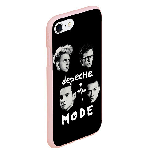 Чехол iPhone 7/8 матовый Depeche Mode portrait / 3D-Светло-розовый – фото 2