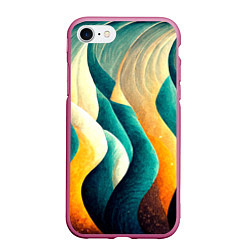 Чехол iPhone 7/8 матовый Вертикальные волны, цвет: 3D-малиновый