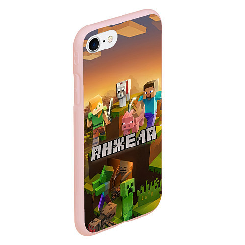 Чехол iPhone 7/8 матовый Анжела Minecraft / 3D-Светло-розовый – фото 2