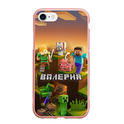 Чехол iPhone 7/8 матовый Валерия Minecraft, цвет: 3D-светло-розовый
