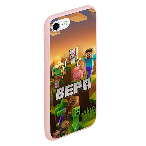 Чехол iPhone 7/8 матовый Вера Minecraft / 3D-Светло-розовый – фото 2