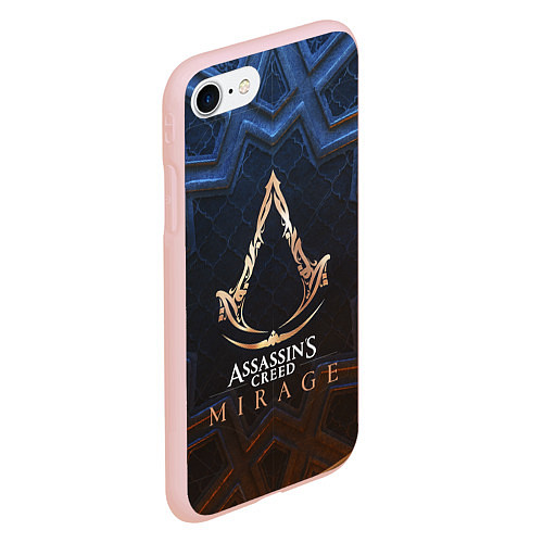 Чехол iPhone 7/8 матовый Assassins creed mirage logo / 3D-Светло-розовый – фото 2