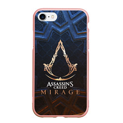 Чехол iPhone 7/8 матовый Assassins creed mirage logo, цвет: 3D-светло-розовый