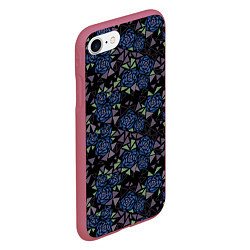 Чехол iPhone 7/8 матовый Мозаичный геометрический узор Розы, цвет: 3D-малиновый — фото 2