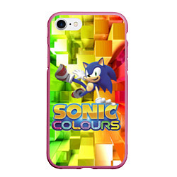 Чехол iPhone 7/8 матовый Sonic Colours - Hedgehog - Video game, цвет: 3D-малиновый