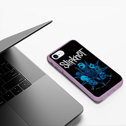 Чехол iPhone 7/8 матовый Slipknot - pentagram, цвет: 3D-сиреневый — фото 2