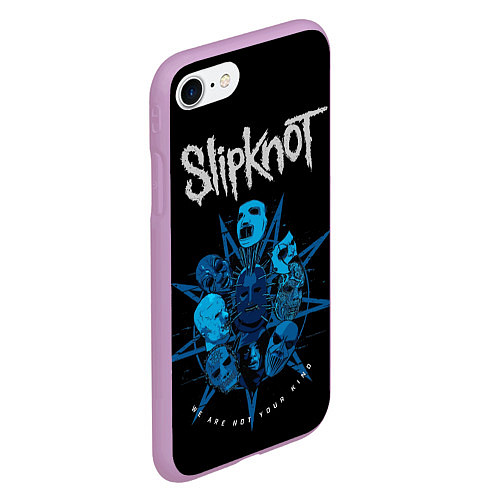 Чехол iPhone 7/8 матовый Slipknot - pentagram / 3D-Сиреневый – фото 2