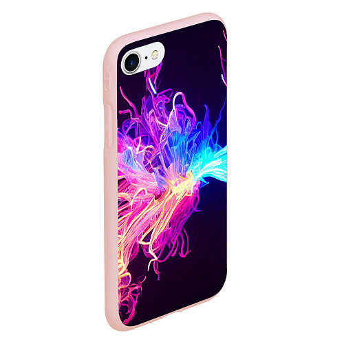 Чехол iPhone 7/8 матовый Неоновый узор вспышка / 3D-Светло-розовый – фото 2