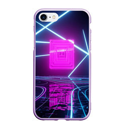 Чехол iPhone 7/8 матовый Неоновые декорации, цвет: 3D-сиреневый