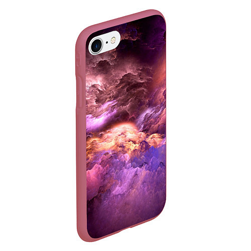 Чехол iPhone 7/8 матовый Необычное фиолетовое облако / 3D-Малиновый – фото 2