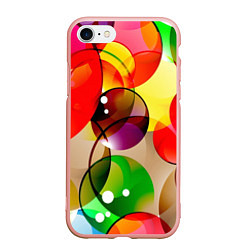 Чехол iPhone 7/8 матовый Большие мыльные пузыри, цвет: 3D-светло-розовый