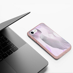 Чехол iPhone 7/8 матовый Розовый абстрактный бархат, цвет: 3D-светло-розовый — фото 2