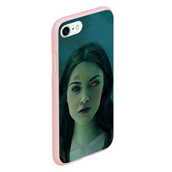 Чехол iPhone 7/8 матовый Женщина - киборг, цвет: 3D-светло-розовый — фото 2