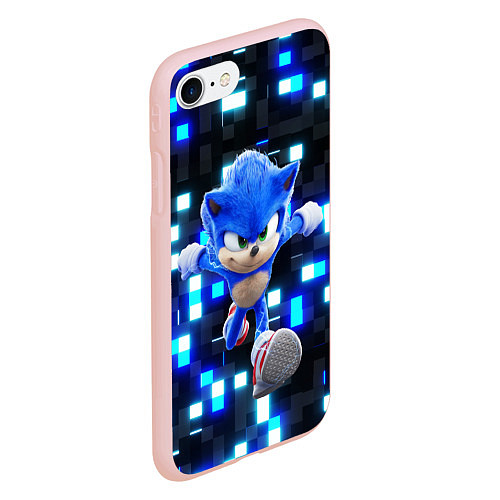 Чехол iPhone 7/8 матовый Sonic neon squares / 3D-Светло-розовый – фото 2