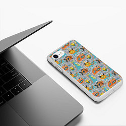 Чехол iPhone 7/8 матовый Фантастические животные, цвет: 3D-белый — фото 2
