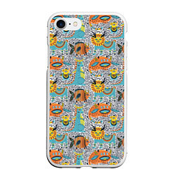 Чехол iPhone 7/8 матовый Фантастические животные, цвет: 3D-белый