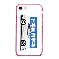 Чехол iPhone 7/8 матовый Nissan 300ZX Front View JDM Retro Style, цвет: 3D-малиновый