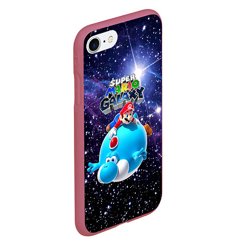 Чехол iPhone 7/8 матовый Super Mario Galaxy - Nintendo / 3D-Малиновый – фото 2