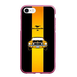 Чехол iPhone 7/8 матовый Авто ford mustang, цвет: 3D-малиновый