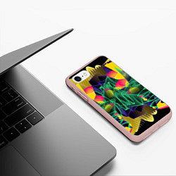 Чехол iPhone 7/8 матовый Цветная абстрактная полоса графика, цвет: 3D-светло-розовый — фото 2